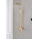 10 inch 250mm Square Brushed Yellow Gold Shower Tower With Rain Head Bottom Water Inlet 10 inch 250mm Square Brushed Yellow Gold Shower Tower With Rain Head Bottom Water Inlet